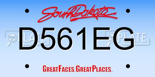 D561EG South Dakota License Plate