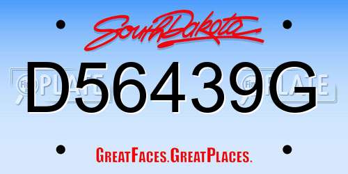 D56439G South Dakota License Plate