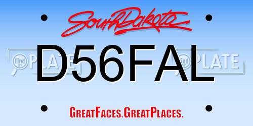 D56FAL South Dakota License Plate