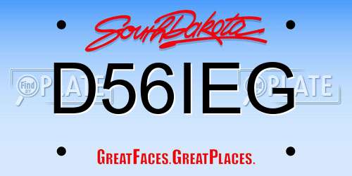 D56IEG South Dakota License Plate