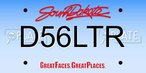 D56LTR South Dakota License Plate