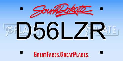 D56LZR South Dakota License Plate