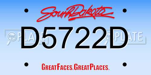 D5722D South Dakota License Plate