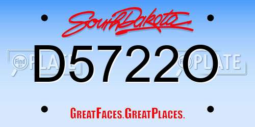 D5722O South Dakota License Plate