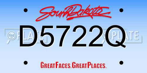 D5722Q South Dakota License Plate