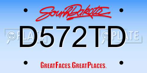 D572TD South Dakota License Plate