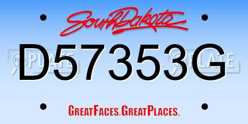 D57353G South Dakota License Plate