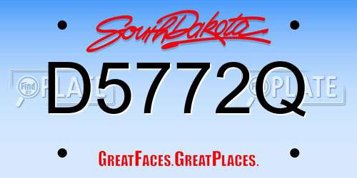 D5772Q South Dakota License Plate