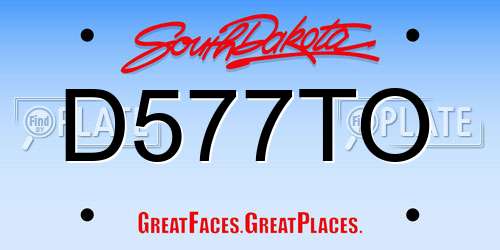 D577TO South Dakota License Plate