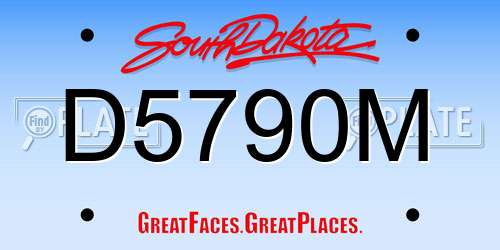 D5790M South Dakota License Plate