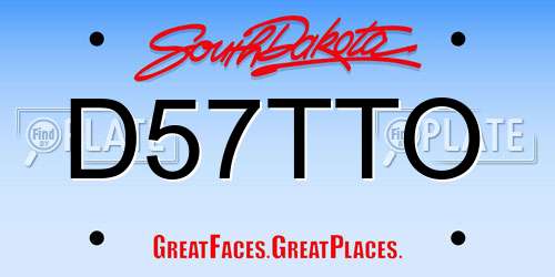 D57TTO South Dakota License Plate