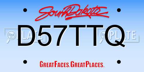 D57TTQ South Dakota License Plate