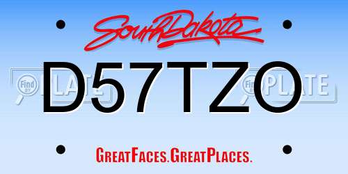 D57TZO South Dakota License Plate