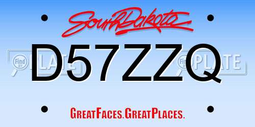D57ZZQ South Dakota License Plate