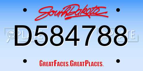 D584788 South Dakota License Plate