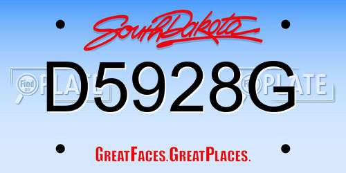 D5928G South Dakota License Plate