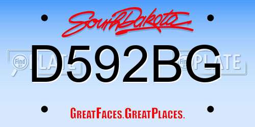 D592BG South Dakota License Plate