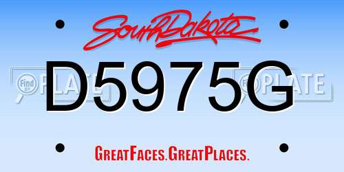 D5975G South Dakota License Plate