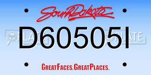 D60505I South Dakota License Plate