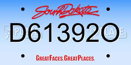 D61392O South Dakota License Plate