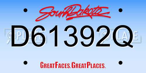 D61392Q South Dakota License Plate
