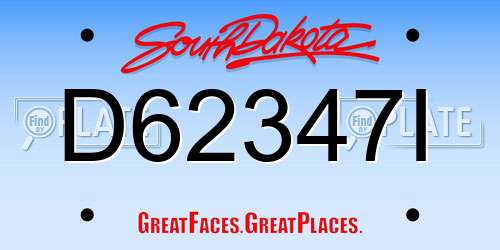 D62347I South Dakota License Plate