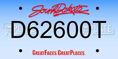D62600T South Dakota License Plate