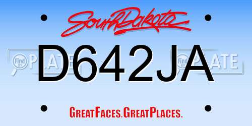 D642JA South Dakota License Plate