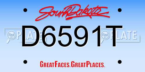 D6591T South Dakota License Plate