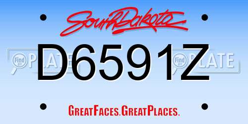D6591Z South Dakota License Plate