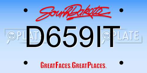 D659IT South Dakota License Plate