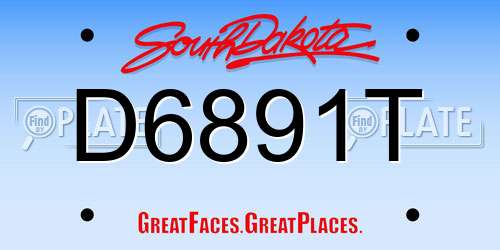 D6891T South Dakota License Plate