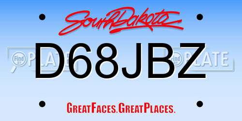 D68JBZ South Dakota License Plate
