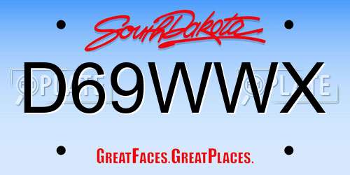 D69WWX South Dakota License Plate