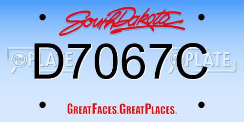 D7067C South Dakota License Plate