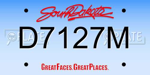 D7127M South Dakota License Plate
