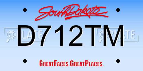 D712TM South Dakota License Plate