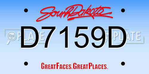 D7159D South Dakota License Plate