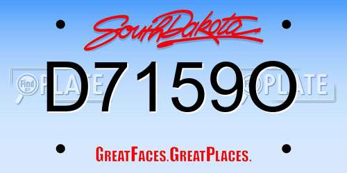 D7159O South Dakota License Plate