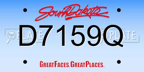 D7159Q South Dakota License Plate