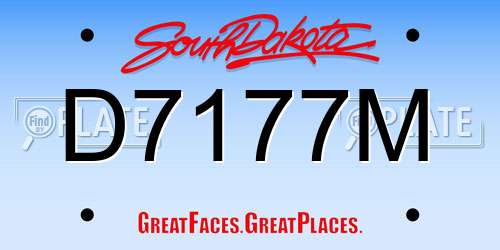 D7177M South Dakota License Plate
