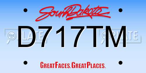 D717TM South Dakota License Plate