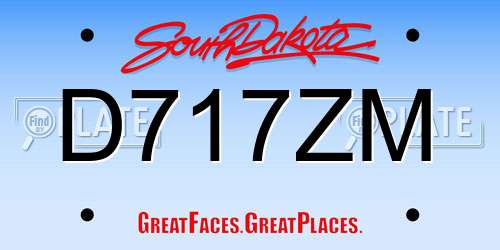 D717ZM South Dakota License Plate