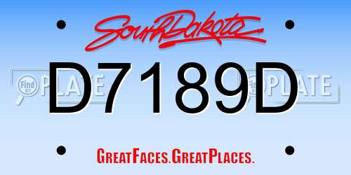 D7189D South Dakota License Plate