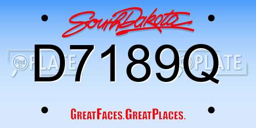 D7189Q South Dakota License Plate