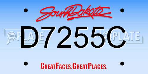 D7255C South Dakota License Plate
