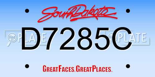 D7285C South Dakota License Plate