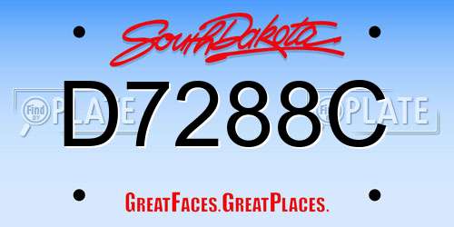 D7288C South Dakota License Plate