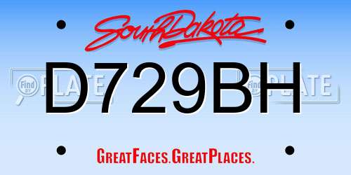 D729BH South Dakota License Plate