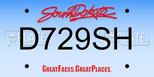 D729SH South Dakota License Plate